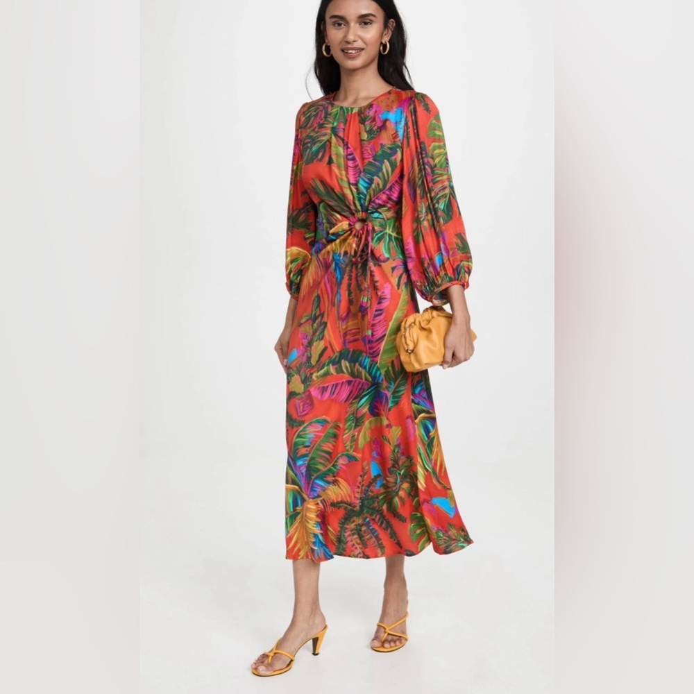 NWT Farm Rio Urban Jungle midi dress size Small. Bold and beautiful.